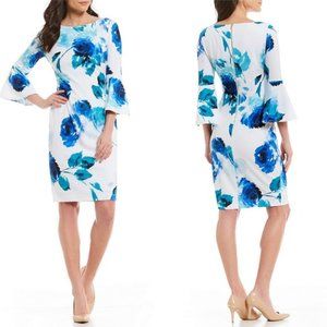 CALVIN KLEIN FLORAL BELL SLEEVES DRESS NWT